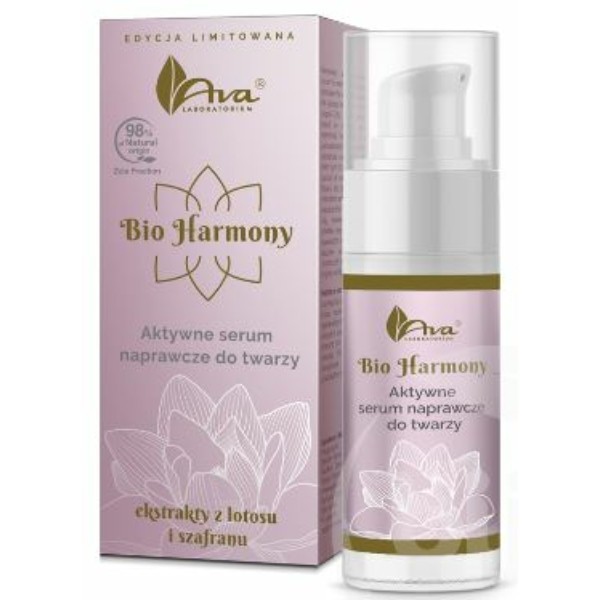 Ava bio harmony luxury intenzív bőrjavító anti-aging pumpás arcszérum sáfránnyal és lótusszal 30 ml
