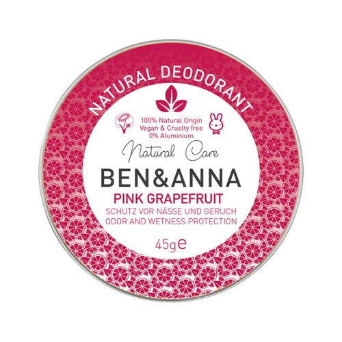 Ben&anna natúr tégelyes krémdezodor pink grapefruit 45 g