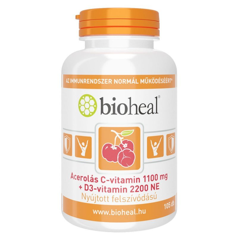 Bioheal acerolás c-vitamin 1100mg+d3 vitamin 2200ne 105 db