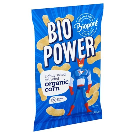 Biopont bio power extrudált bio kukorica enyhén sós gluténm 70 g