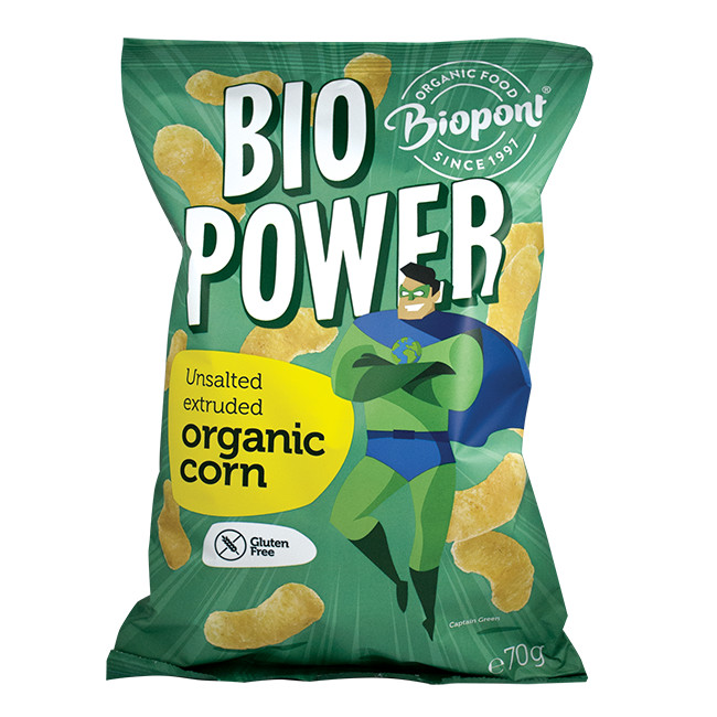 Biopont bio power extrudált bio kukorica sótlan gluténmentes 70 g