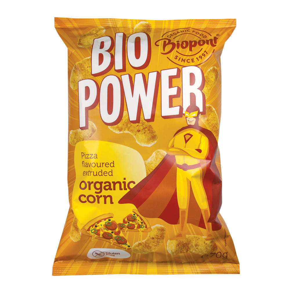 Biopont bio power extrudált kukorica pizza ízesítéssel 70 g