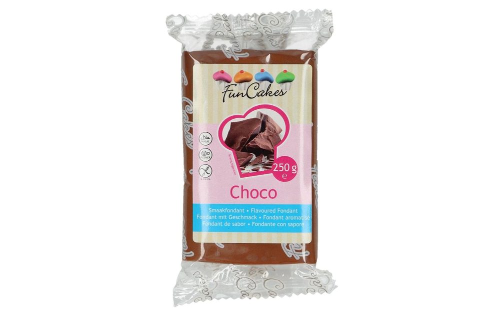 Choco hengerelt fondant csokoládé ízesítéssel (színes fondant) - barna 250 g - FunCakes