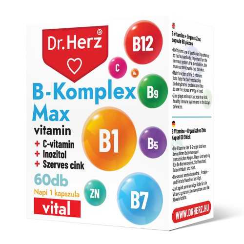 DR Herz B-Komplex Max+C-vitamin+Inozitol+Szerves Cink 60 db kapszula doboz ÚJ!