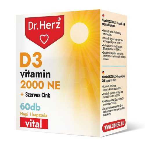 DR Herz D3-vitamin 2000 NE+Szerves Cink 60 db kapszula