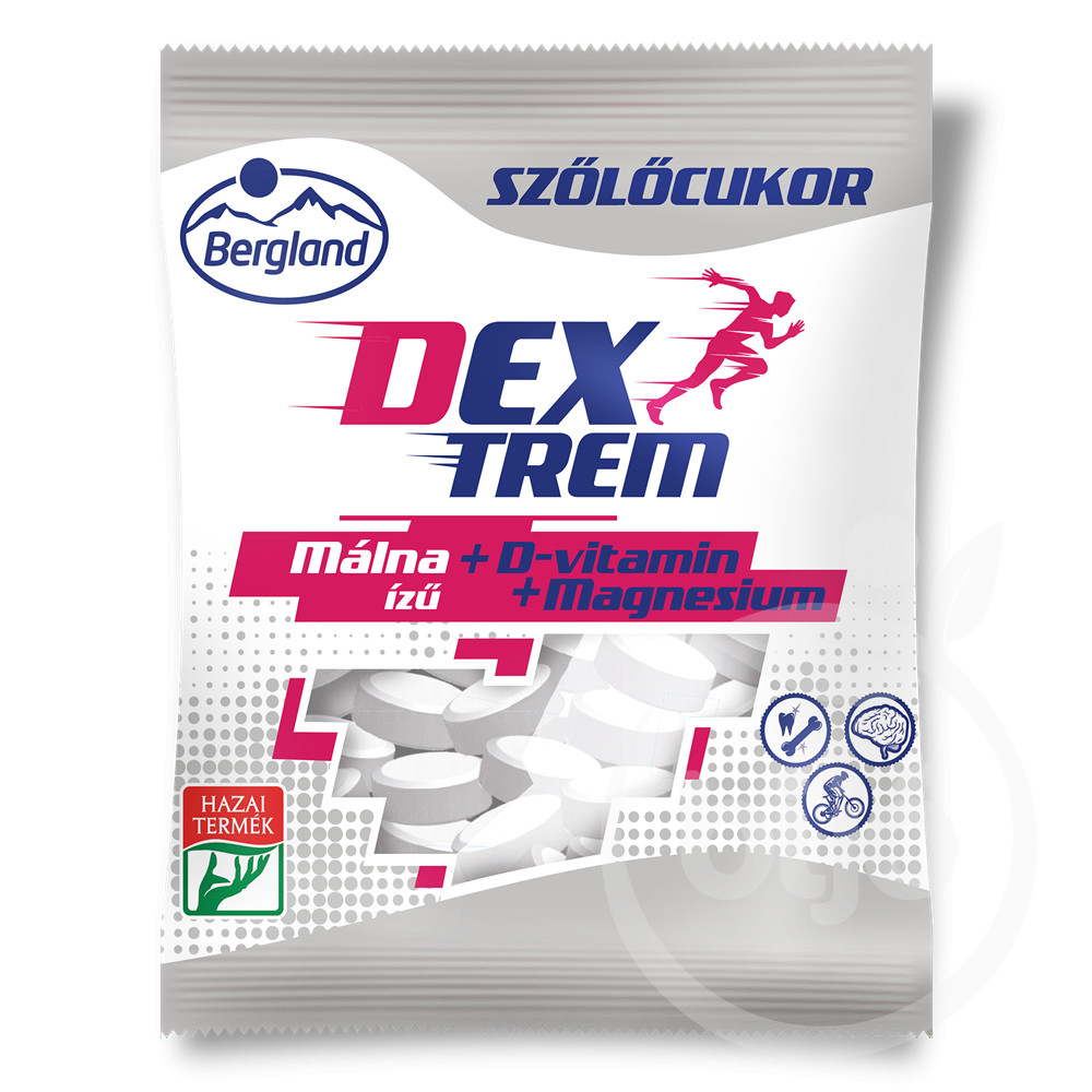 Dextreme Szőlőcukor - málna ízű + D-vitamin + Magnézium 70g