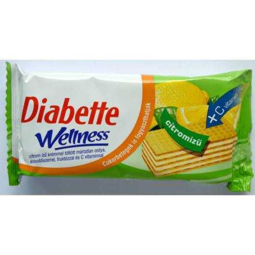 Diabette nas citrom ízű krémmel töltött mártatlan ostya erit 40 g