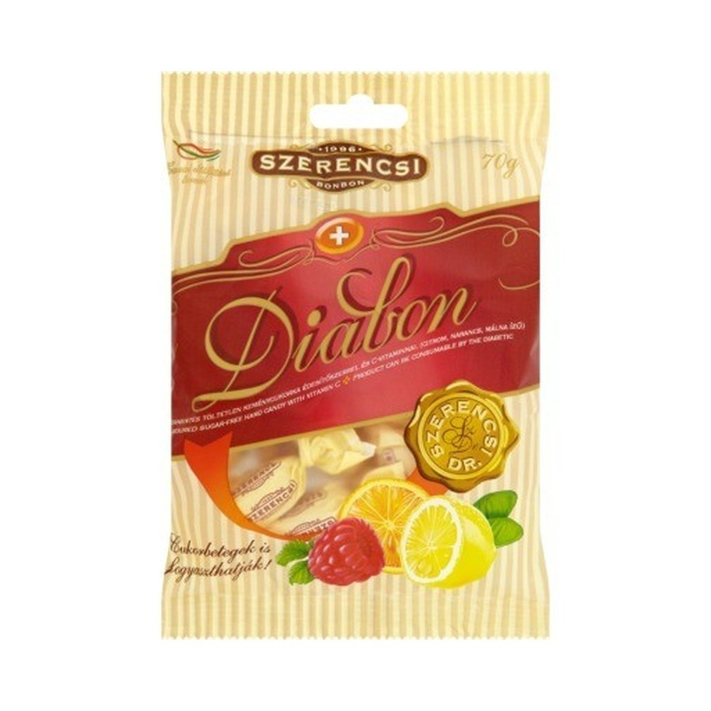 Diabon cukorka citrom narancs málna 70 g