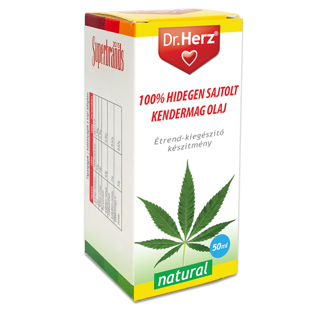 Dr.herz kendermag olaj 100% hidegen sajtolt 50 ml