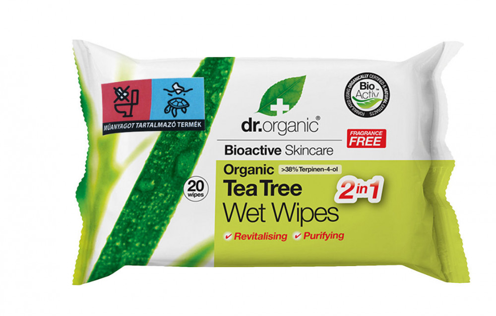 Dr.organic bio teafa nedves törlőkendő 20 db