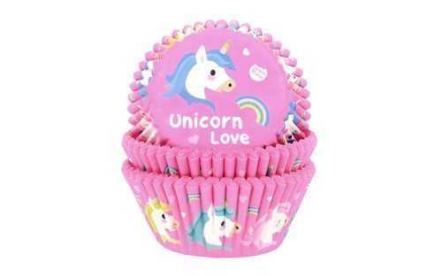 Egyszarvú mintájú cukrászati sütési kosarak - Unicorn Love - 50 db - House of Marie