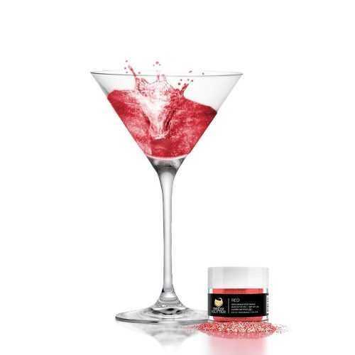 Ehető csillámpor italokba - piros - Red Brew Glitter® - 4 g - Brew Glitter