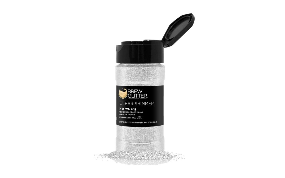 Ehető csillámpor italokhoz - átlátszó - Clear Shimmer Brew Glitter® - 45 g - Brew Glitter