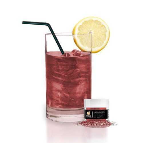 Ehető csillogás italokhoz - barna-vörös - Maroon Red Brew Glitter® - 4 g - Brew Glitter