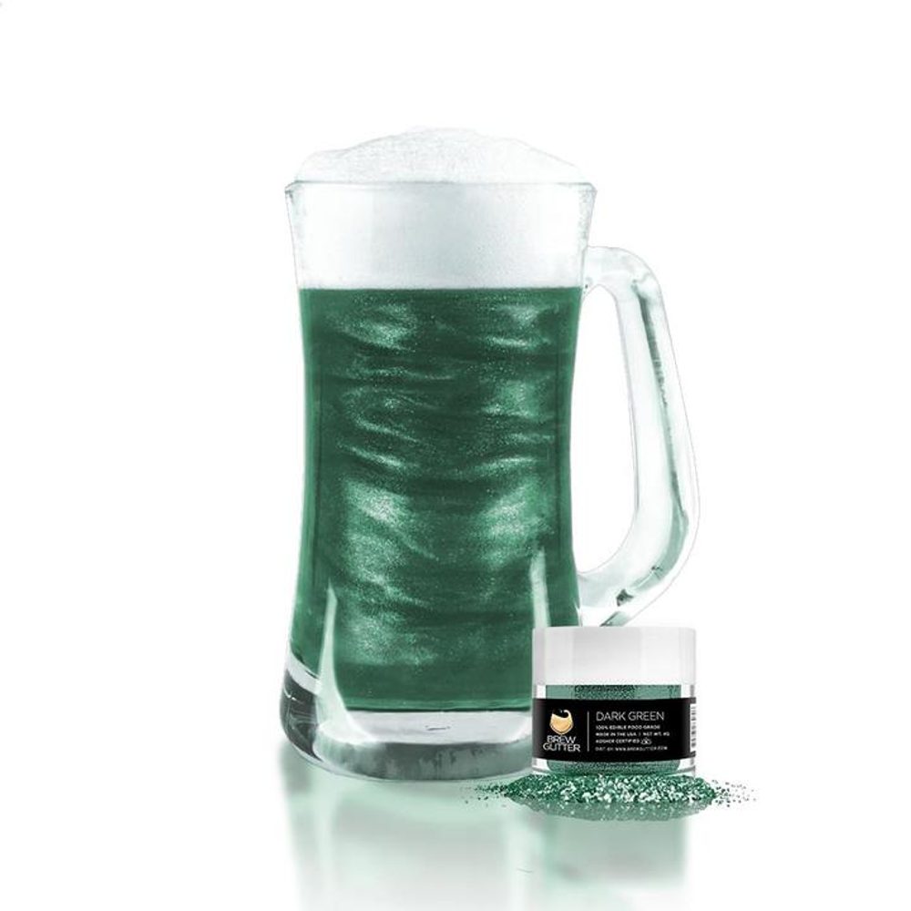 Ehető csillogás italokhoz - sötétzöld - Dark Green Brew Glitter® - 4 g - Brew Glitter