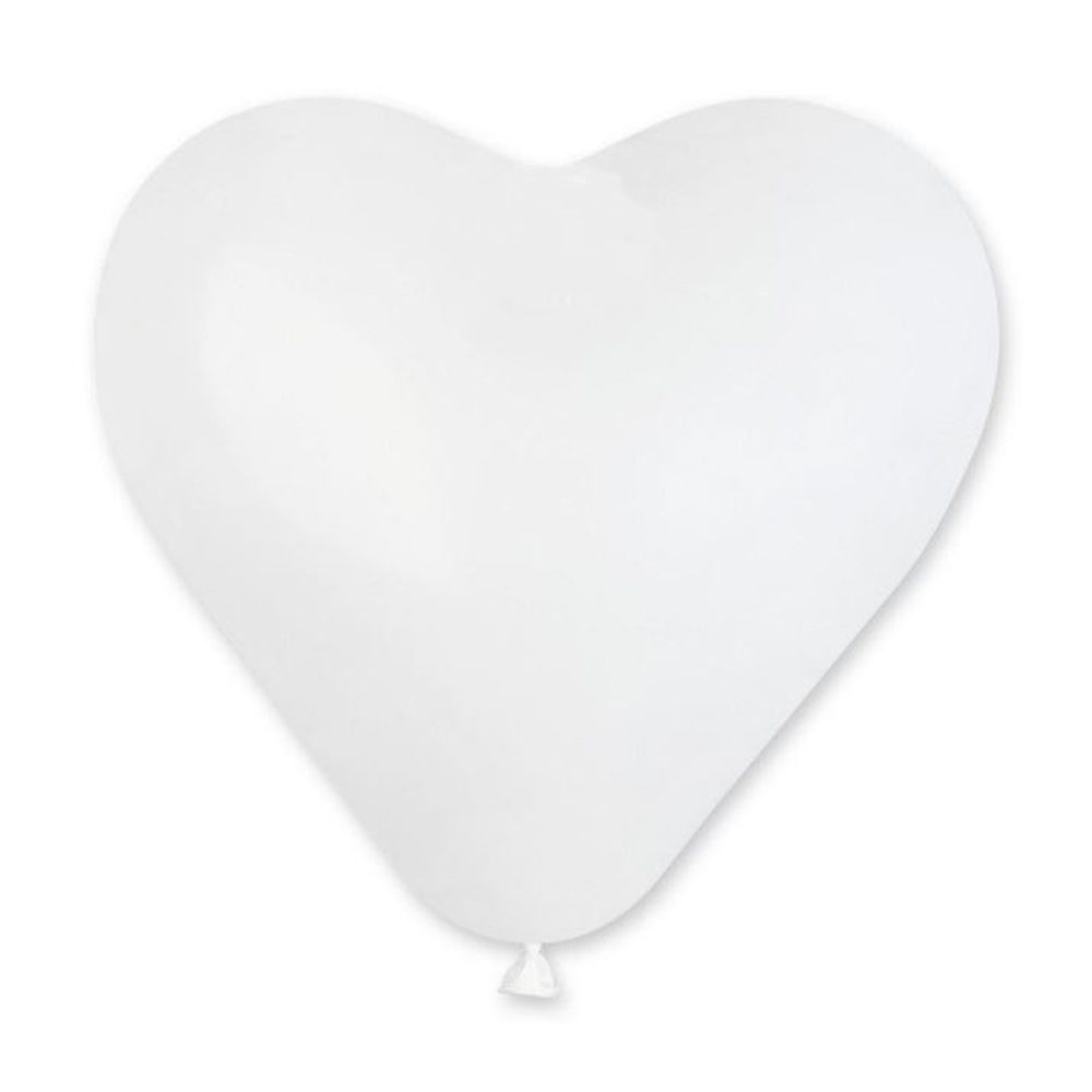 Fehér szív alakú lufi 1 db - SMART