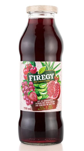 Firegy Ganat 100%-os vörös szőlőlé aloe vera darabokkal 750 ml