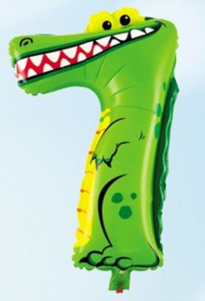 Fólia léggömb Crocodile 35 cm szám - 7 (NELZE PLNIT HELIEM) - BALONČ