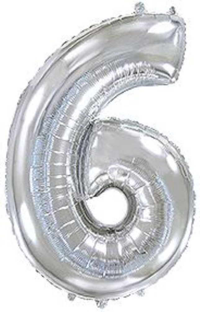 Fólia léggömb számok SILVER - SILVER 115 cm - 6 - BALONČ