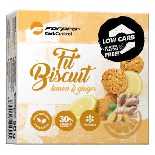 Forpro fit biscuit citromos-gyömbéres keksz édesítőszerrel 50 g