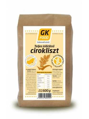 Gk Food teljes kiőrlésű cirokliszt 600 g