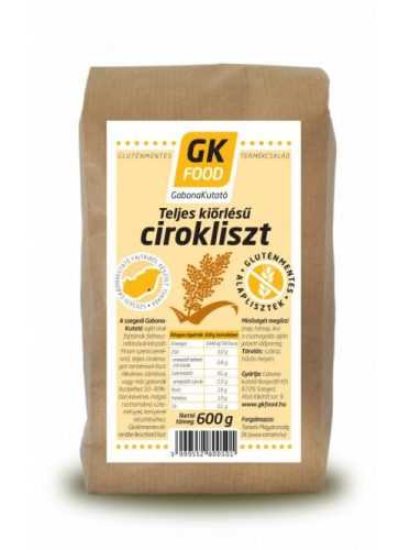 Gk Food teljes kiőrlésű cirokliszt 600 g