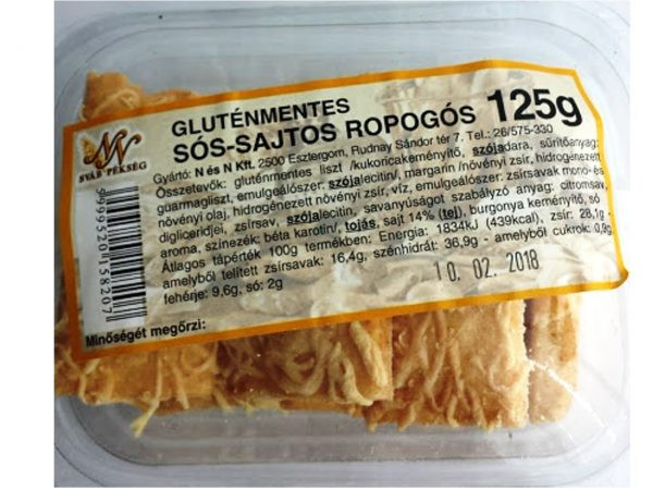 Gluténmentes sós-sajtos ropogós 125 g
