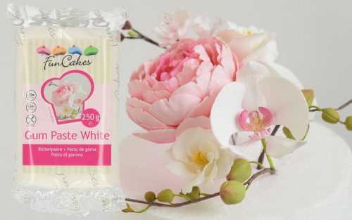 Gum fehér paszta - készen áll a virágok és finom formák modellezésére 250 g - FunCakes