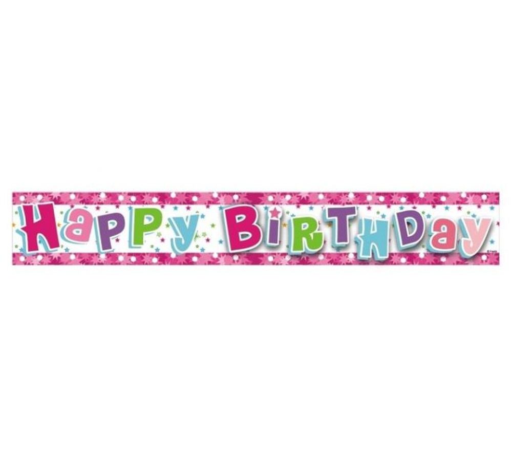 Happy Birtoknap Banner Füzér 180 cm rózsaszínű - GoDan