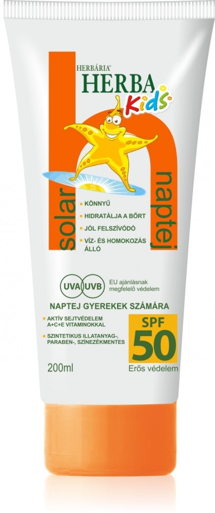 Herbária herbakids solar spf 50 gyermek naptej 200 ml