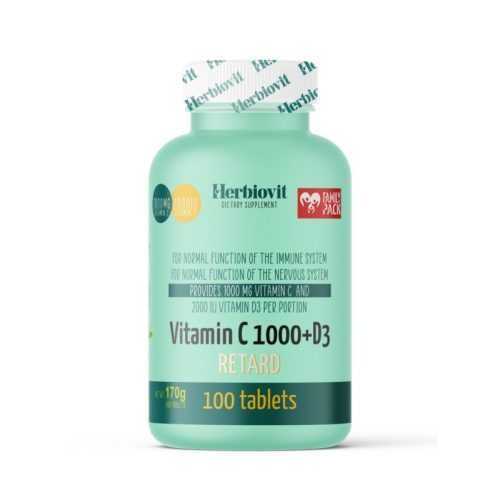 Herbiovit Vitamin C1000+D3 Retard Tabletta 100 db