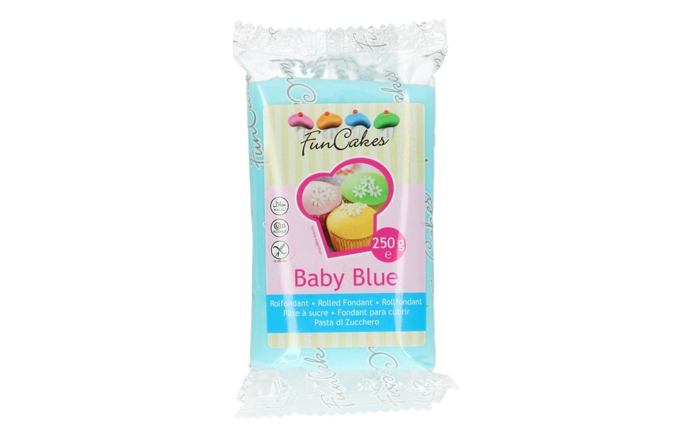 Kék hengerelt fondant Baby Blue (színes fondant) 250 g - FunCakes
