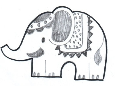 Kiszúró - kicsi elefánt 70 x 90 mm -