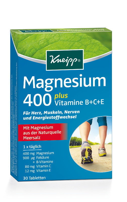 Kneipp magnézium 400 plusz b+c+e vitaminokkal és folsavval 30 db