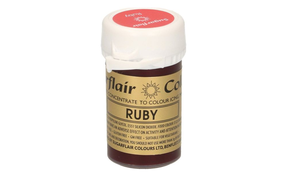 Koncentrált vörös ételfesték gél - Ruby 25 g - Sugarflair Colours