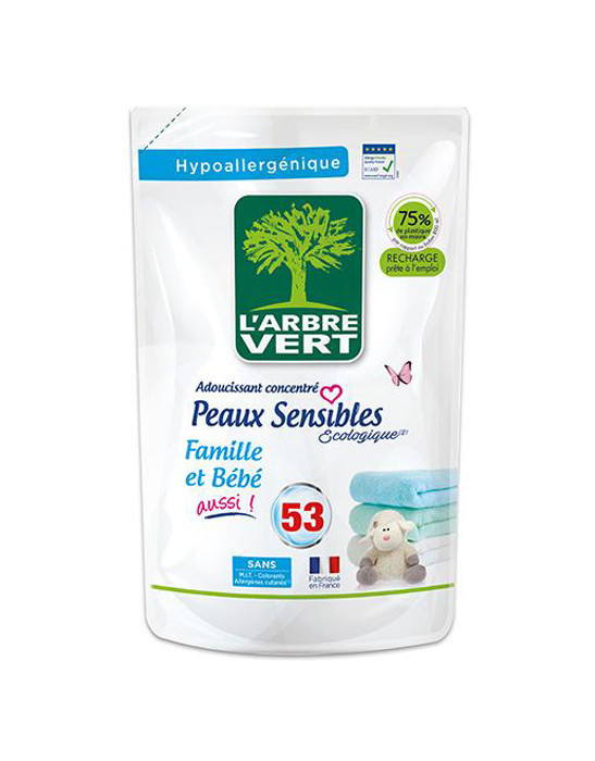 Larbre Vert textilöblítő érzékeny bőrre családbarát utántöltő 800 ml