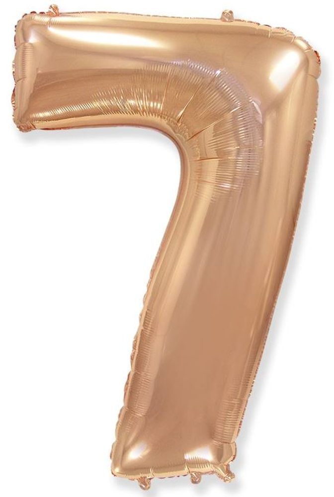 Léggömb fólia számok rózsa arany - Rose Gold 115 cm - 7 - Flexmetal