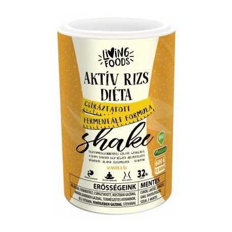 Living Foods bio aktív rizs diéta shake vaníliás 600 g