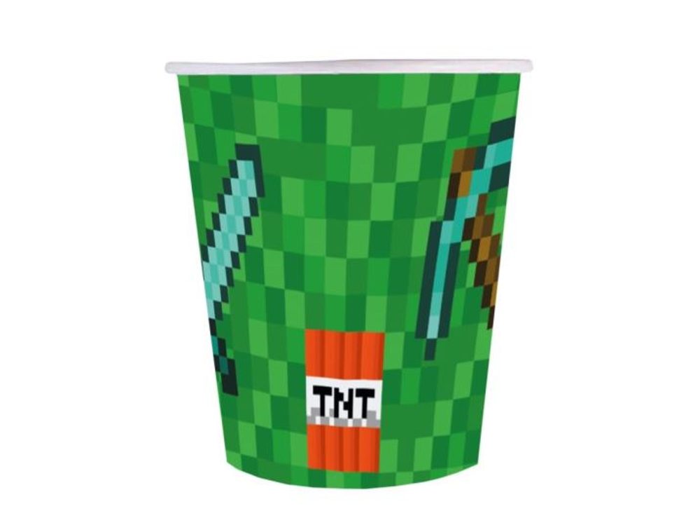 Minecraft party papírpoharak - 250 ml - 6db - GoDan