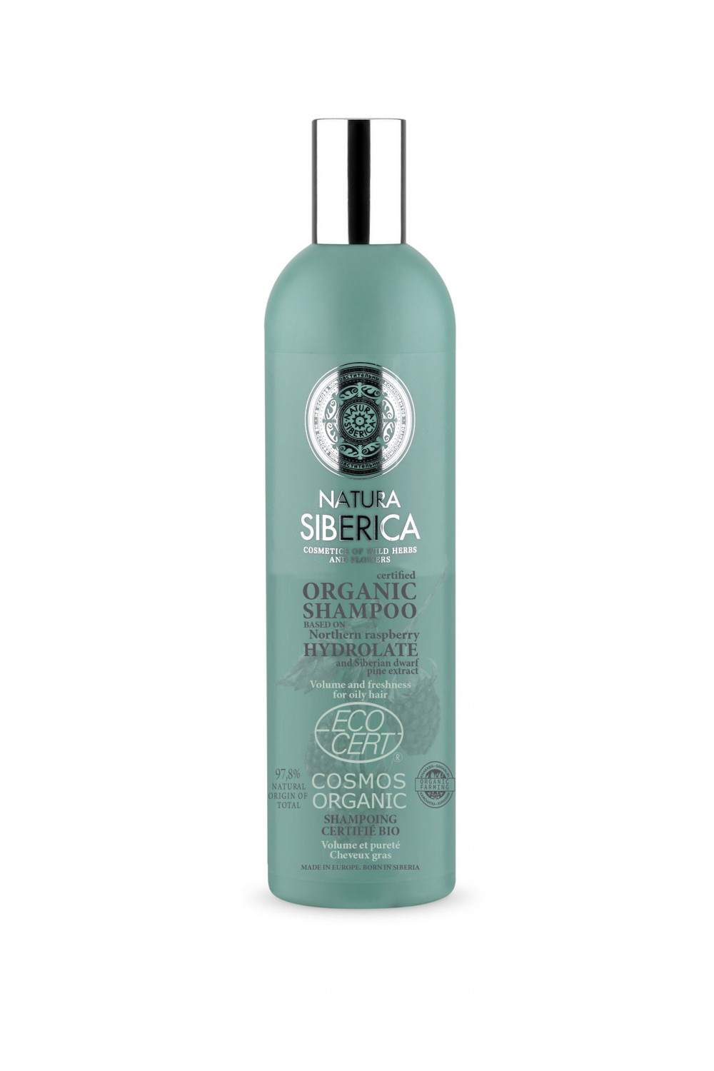 Natura siberica virágvíz alapú volumen bio sampon zsíros haj 400 ml