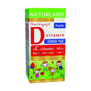 Naturland prémium d3-vitamin forte rágótabletta gyermekekne 60 db