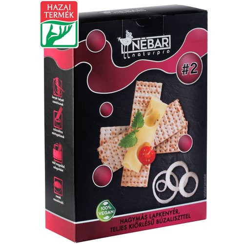 Nébar naturpro hagymás lapkenyér teljes kiőrlésű búzaliszttel 175 g