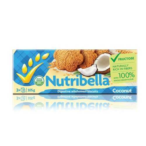 Nutribella keksz fruktózzal kókuszos 105 g
