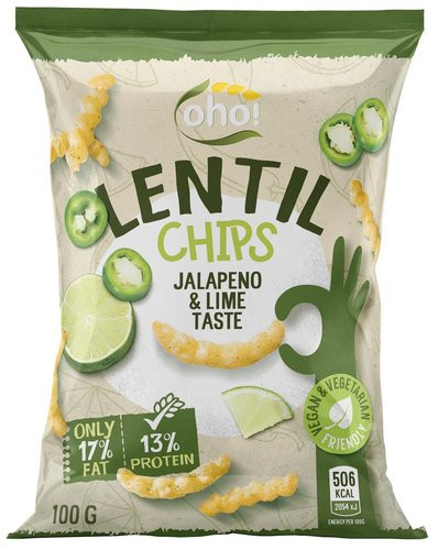 OHO LENCSE SNACK JALAPENO-LIME 100G