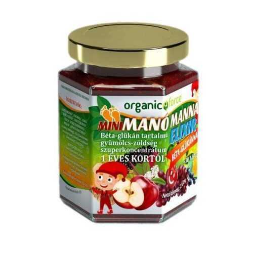 Organic force mini manó manna elixír béta-glükán tartalmú gyümölcs-zöldség koncentrátum gyerekeknek 1 éves kortól 210 g