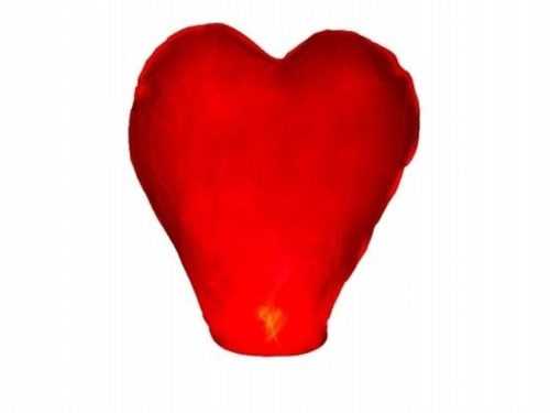 PIROS szív alakú szerencse lampion 37x93x95 cm - Esküvő / Valentin nap - Partydeco