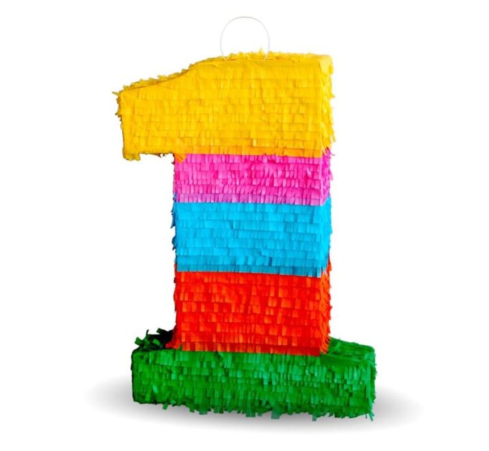 Piñata szám " 1 " színes - törhető