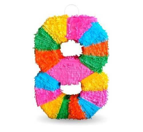 Piñata szám " 8 " színes - törhető