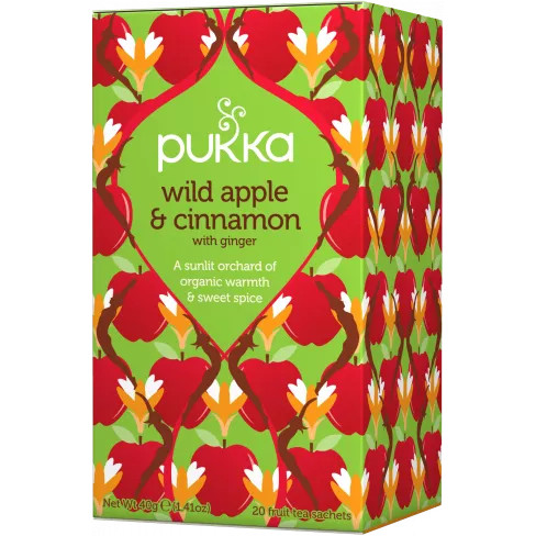 Pukka organic wild apple cinnamon ginger bio bodza tea 20x2g 40 g