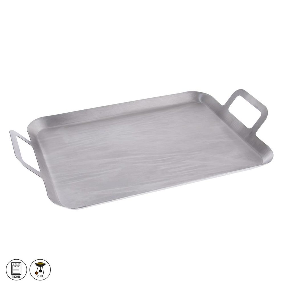 Rozsdamentes acél grilltálca fogantyúkkal 43x25 cm - ORION
